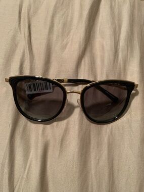 NWT Michael Kors Black Frame Sunglasses with Gold Trim
